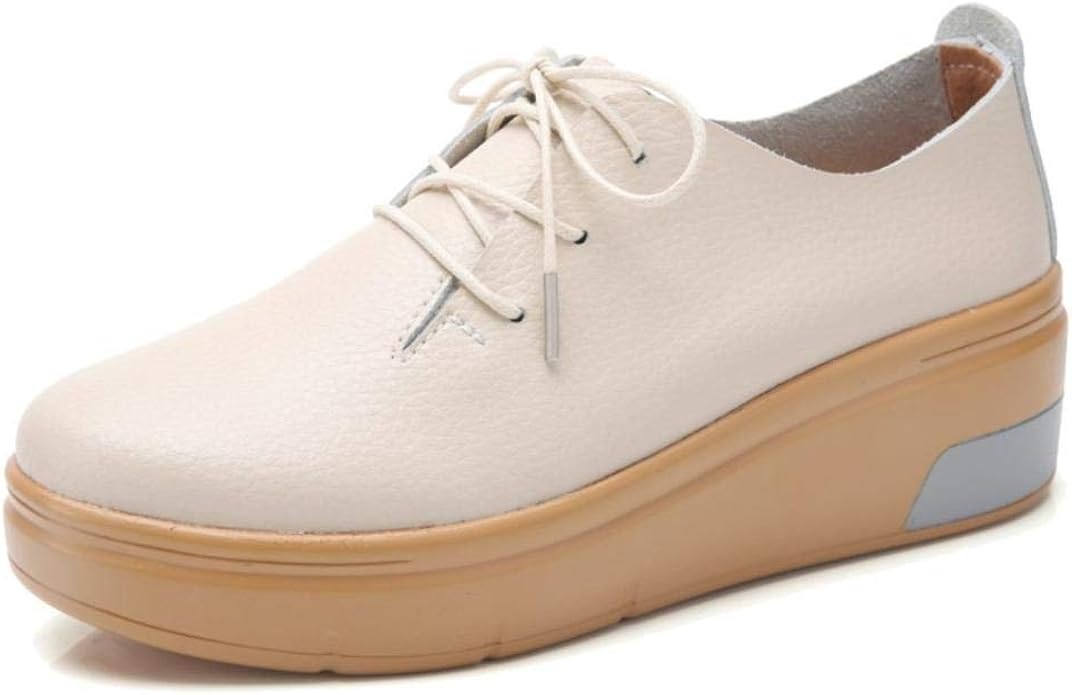 TRULAND Women's Leather Lace Up Comfort Wedge Platform Oxfords Shoes Amazon.ca Shoes & Handbags