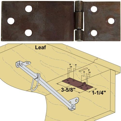 Platte River 162260, Hardware, Hinges, Specialty, Drop Leaf Hinge Black Antique Mortise