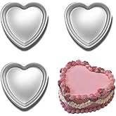 Yikinip 8×2 inch heart cake pans set of 3, Aluminum Cake Pan, For Birthday and Other Occasions