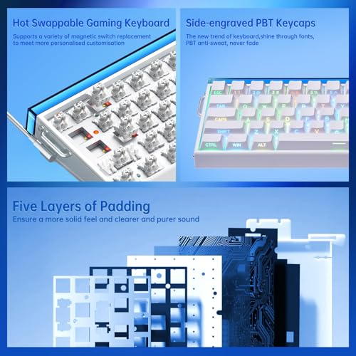 Aula Hero 68 HE 60% Gaming Keyboard Wired, Hall Effect Magnetic Switch Creamy Keyboard with Magnetic Switch,Adjustable Actuation, Fast Trigger Mode, 8K Hz Polling Rate 0.01mm RT Accuracy