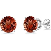 Gem Stone King 10MM Round Gemstone Birthstone Stud Earrings For Women Men | 925 Sterling Silver | Fine Jewelry Gifts for Her Mom Women Wife