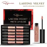 Lip Gloss Set - Waterproof Long Lasting Matte Lip Gloss Liquid Lipstick Set Beauty Makeup Cosmetics Lip Stick Lip Glosses 12 Colors Set by Rejawece