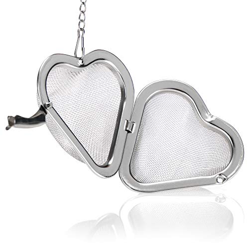 com-four® 4x Teesieb aus rostfreiem Edelstahl 304, spülmaschinengeeignet - Tee-Ei à 5,5 cm für losen Tee, Gewürze und Kräuter - feinmaschiger Teefilter mit Kette - Gewürzsieb - Kräutersieb – Bild 4