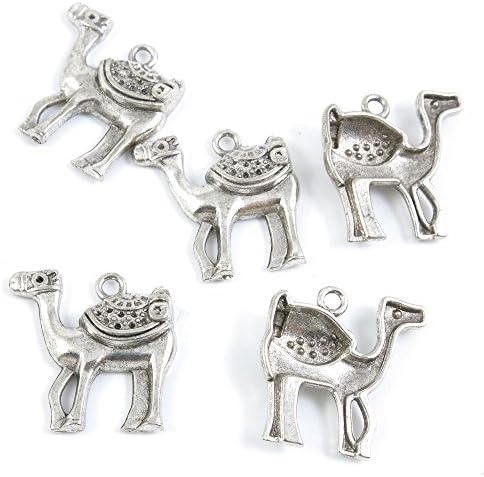 Price per 10 Pieces Antique Silver Tone Jewelry Making Charms Supply F7VK8 Camel