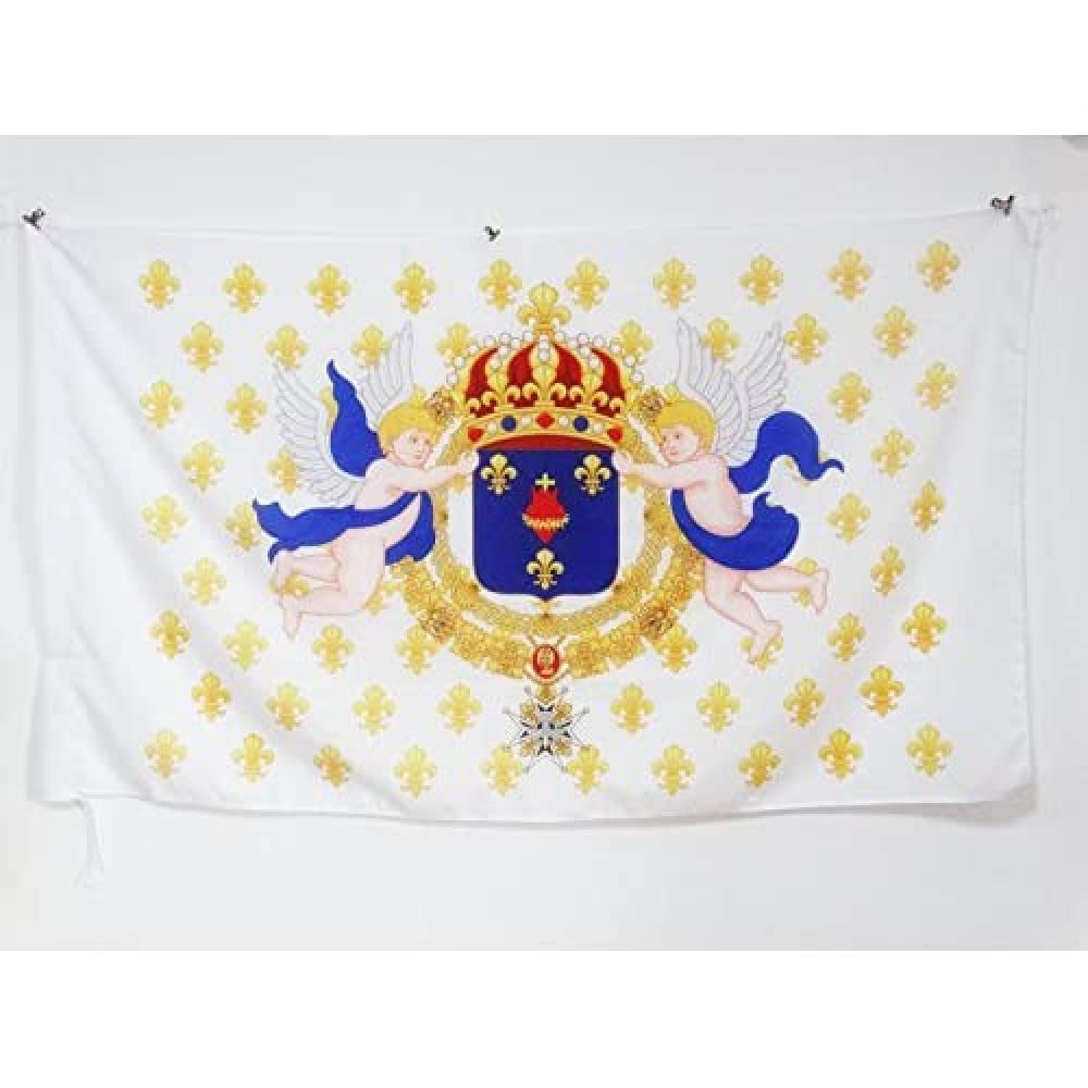 AZ FLAG - Kingdom of France Sacred Heart Flag - 2x3 Ft - French Royal Banner with Sleeve - 100% Polyester - Fade Resistant - Vivid Colors - 2' x 3' Feet - 90x60 Cm