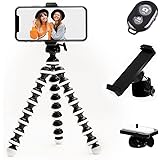 TalkWorks Flexible Phone Tripod for iPhone, Android, Camera - Adjustable Stand Holder with Mini Wireless Remote for Selfies,