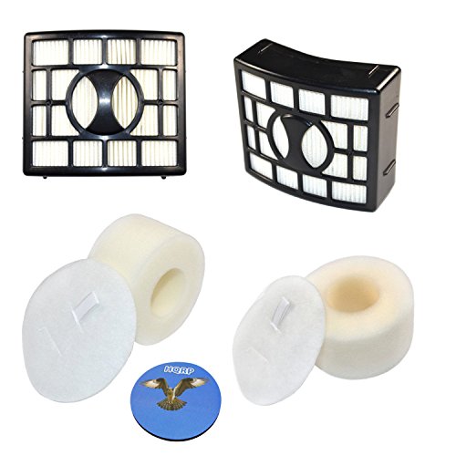 HQRP 2-Pack Filter Kit for Shark XHF680 XFF680 Replacement fits SharkÂ Rotator Vacuum NV680 NV800 Series, HEPA+ Foam & Felt Filters Plus Coaster