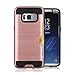 Samsung Galaxy S8 Case,Berry Accessory Dual Layer Hard Silicone Rubber Hybrid Defender Armor Card Slot Holder [Slim Fit] Full Body Protective Cover for Samsung Galaxy S8 - Rose Gold