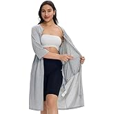 Women’s Post Surgery Robe & Hospital Gown with Zipper, Drain & Side Pockets, Mastectomy Recovery Pajamas & Gift