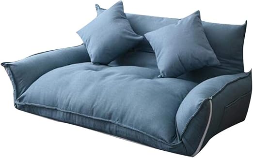 Amazon Com Homranger Lazy Couch Double Sofa Bedroom Floor Chair Foldable Removable Washable Sofa Bed Comfortable Sofa Stools Color Blue Furniture Decor