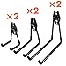 Heavy Duty Garage Storage Utility Hooks for Ladders & Tools, Wall Mount Garage Hanger & Organizer - Tool Holder U Hook with Anti-Slip Coating (6 Pack - Black)
