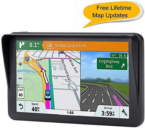7-inch GPS for Car, 8GB Free Lifetime Map Update Spoken Turn-to-Turn Navigation System for Cars, Portable Sat-Nav, Vehicle GPS