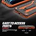Zizo Static Cover for LG G5 [Military Grade] Case w/ [Built-in Kickstand] Shockproof Impact Dispersion Technology-Black/Orange