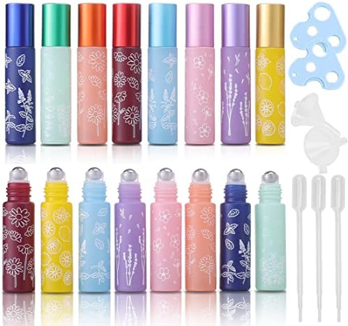 SUKPSY Pcs Essential Oil Roller Bottles, 10ml Roll on Bottle