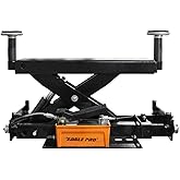 Atlas Automotive Equipment RJ6BK Rolling Bridge Jack, 6,000lb. Capacity, Air Hydraulic Operated, 70-115 PSI, Compact Size, Low Profile, Multiple Safety Lock Positions, Double Screw-Up Adapters, Black