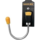McGuire-Nicholas Monster Hook, 1 Pack, Black and Yellow | Metal clip, 180&deg; rotating hook for drills, nail guns, saws, and garden tools, Designed for left hand or right hand use