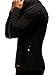 Leif Nelson Men's Knitted Turtleneck Jacket - Winter Cardigan Sweaters for Men Black