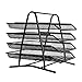 AGPtEK 4 Tiers Black Mesh Filling Desk Letter Paper Storage Tray Organizer for Home & Office Use