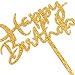 INNORU Happy Birthday Cake Topper - Gold Acrylic Happy 1st -3rd-10th-21st-30th Birthday Party Cake Decoration Supplies