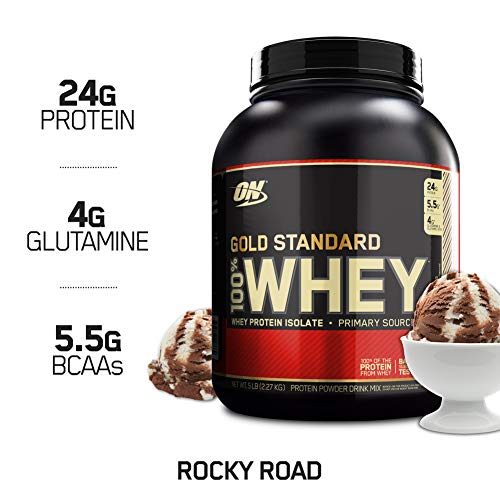 OPTIMUM NUTRITION GOLD STANDARD 100% Whey Protein Powder, Rocky Road, 5 Pound