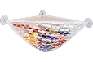 Bath Toy Organizer with Strong Suction Cups Bathtub Toys Holder Storage Net Corner Shower Caddy Bag for Baby Boys and Girls W