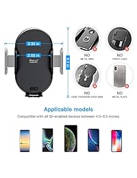 Soporte inalámbrico para cargador de automóvil Megwoz, carga rápida de 7.5W   10W, sujeción automática, soporte de soporte de teléfono de ventilación de tablero de instrumentos, compatible con iPhone Xs   Xs Max   XR   X   8 8 +, Samsung Note 9 8 7 S9   8