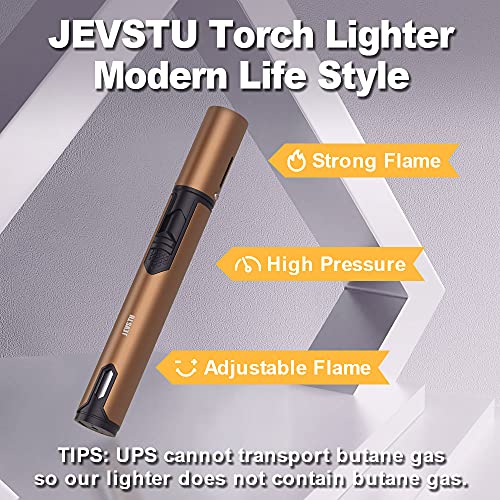 JEVSTU Butane Lighter, Torch Lighter with Fuel Level Window, Adjustable