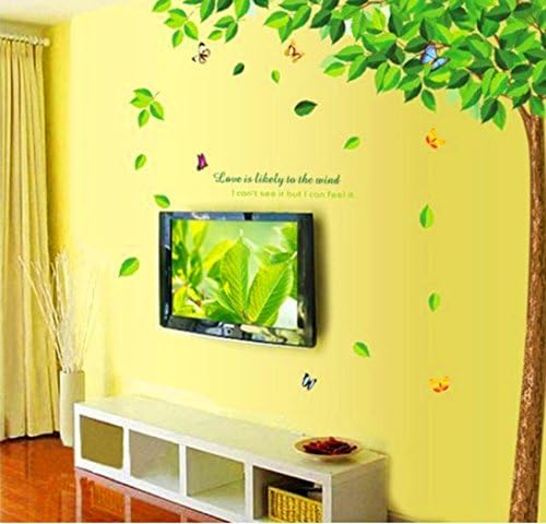 Green Tree Vine Branch Removable Wall stickers for Home Decor (Green Leaves)