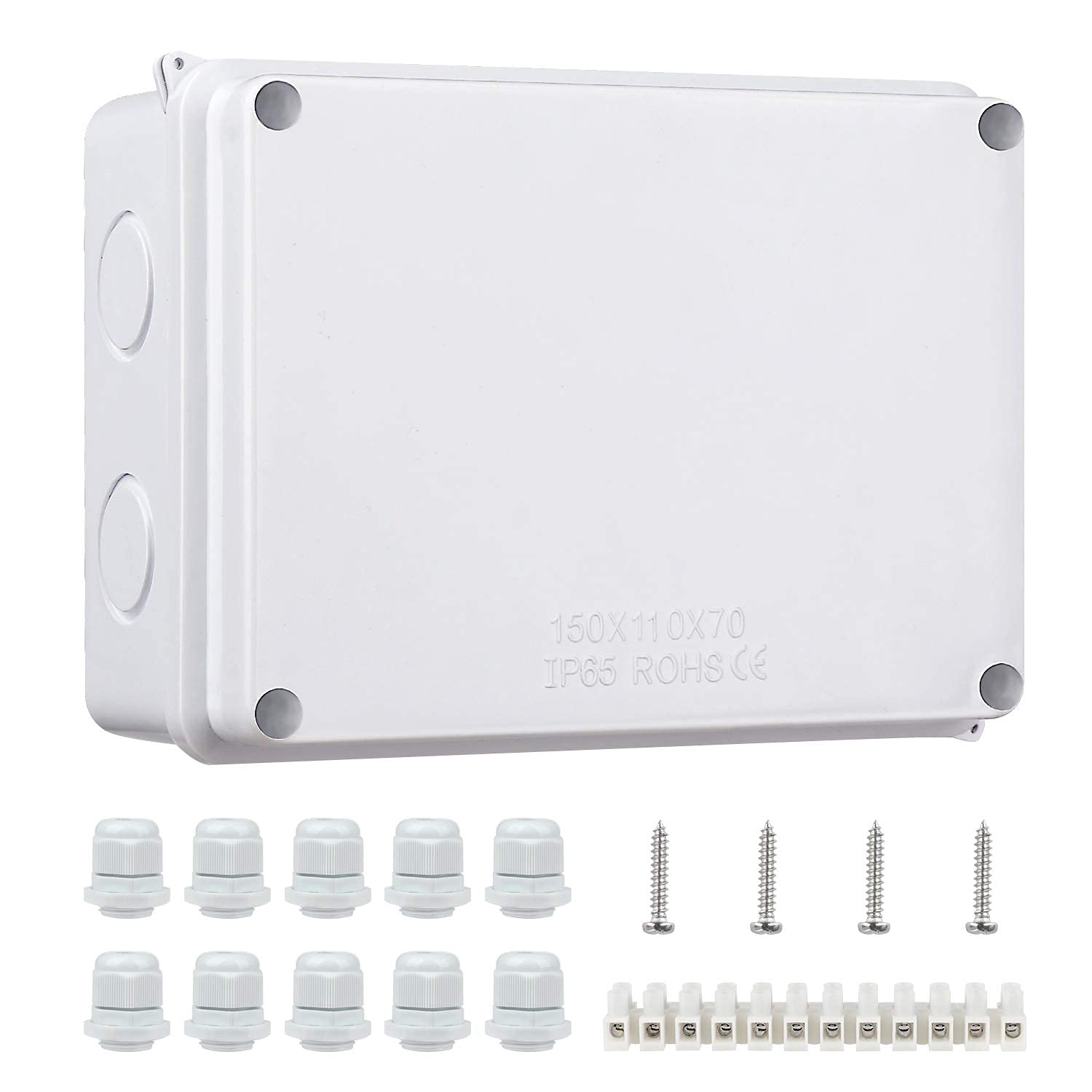 IP65 Waterproof Junction Box Large ABS Electrical Box Outdoor Cable Connector(150x110x70mm) — image 1