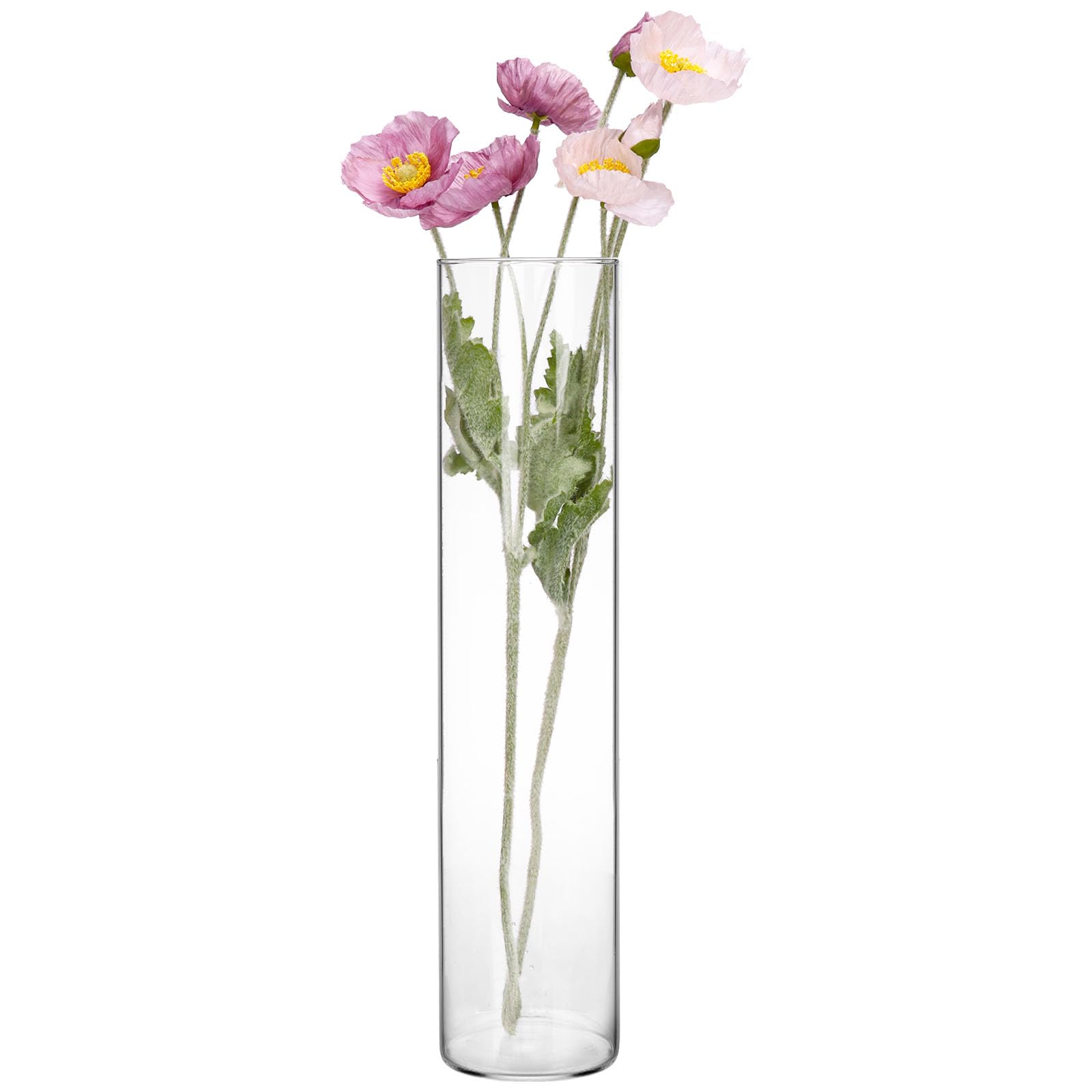 Fixwal Tall Glass Cylinder Vases, 16" H x
