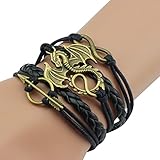 jeansian Women's Vintage Dragon charm Arrow Love Bracelet WCE009 Black