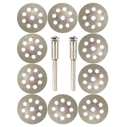 30 Pcs Diamond Cutting Wheel Cut Off Discs Coated Rotary Tools W/Mandrel 22mm for Dremel by Lukcase