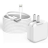 iPad Charger,Fast Charge iPhone,10FT i-Pad Charging Cord, 12W i Pad Charger Fast Charging Block Foldable Portable Travel Plug with Extra Long Lightning Cable Cord Compatible with iPad/iPhone/Airpod