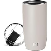 Simple Modern Travel Coffee Mug Tumbler with Flip Lid | Reusable Insulated Stainless Steel Cold Brew Iced Coffee Cup Thermos | Gifts for Women Men Him Her | Voyager Collection | 16oz | Almond Birch