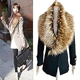 DZT1968 Women Faux Fox Fur Collar Scarf Shawl Collar Wrap Scarves (C)