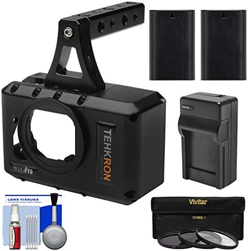 Tehkron CagePro Powered Cage for GoPro HERO3/HERO3+/HERO4 Action Camera with (2) Batteries &amp; Charger + 3 UV/CPL/ND8 Filters + Kit