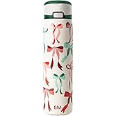 Simple Modern Mesa Loop | Christmas Water Bottle with Straw | 30oz Cup Holder Friendly Insulated Stainless Steel Bottles for Travel, School | Holiday Gifts for Women Men Her Him | Ribbon Wonderland