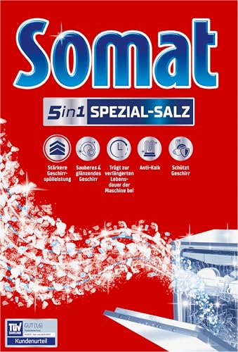 Somat Spezial-Salz (1,2 kg), Spülmaschinensalz für eine stärkere Geschirrspülleistung, Wasserenthärter für die Spülmaschine wirkt gegen Kalk für glänzende Ergebnisse und eine längere Lebensdauer 2