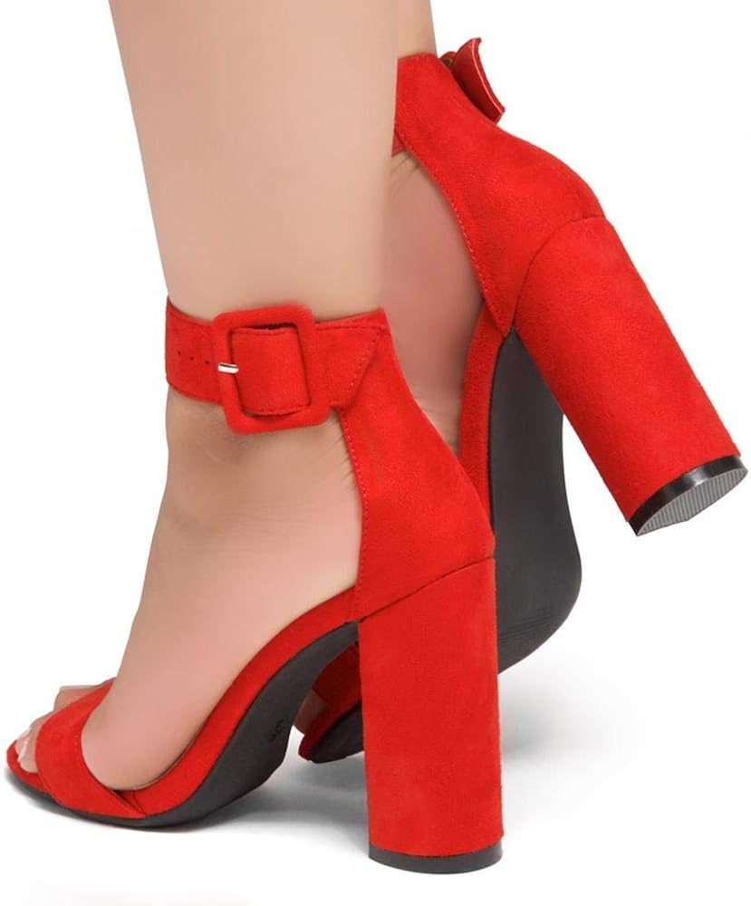 rumor open toe side buckle bootie