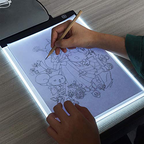 Tracing Light Box, Veidoo A4 Ultra Thin Portable LED Dimmable Tracer Light Pad/Box/Board for Artists, Drawing, Painting, Animation, X-ray Viewing