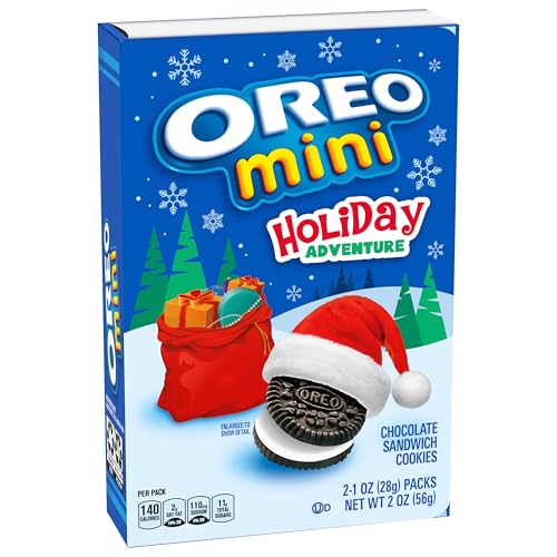 OREO HOLIDAY ADVENTURE STORYBOOK STOCKING STUFFER, 2-1 OZ SNACK PACKS OF OREO MINI CHOCOLATE SANDWICH COOKIES