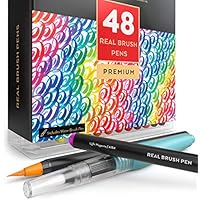 Arteza Real Brush Pens, 48 Colors for Watercolor Painting