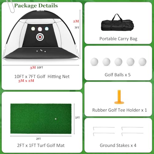300 * 210 * 180Cm Golf Practice Net, Golf Training Net for Backyard Chipping Driving Garage, Outdoor/Indoor