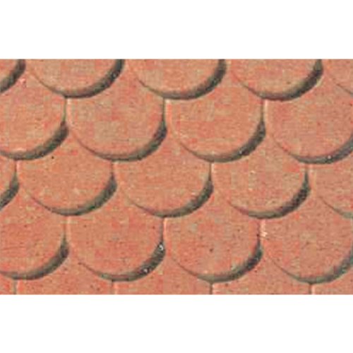 JTT Scenery Products Plastic Pattern Sheets: Scalloped Edge Tile, 5mm