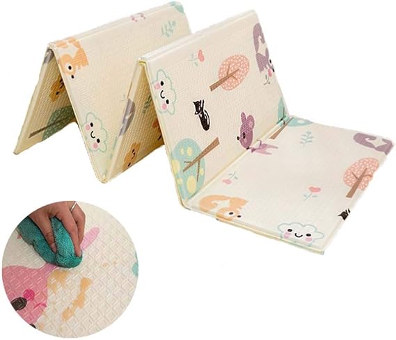 Tapis Deveil Enfant Antiderapant 0 180 1cm Impermeable Bamny Tapis De Jeu Pour Bebe Tapis Pliable En Mousse Xpe Avec Echelle Motif Dours Appliquer A Double Face Tapis De Jeux