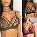 GOTD Women Sexy Lingerie Floral Sheer Lace Bra Top Seamless Bralette Cup (XL, Red)