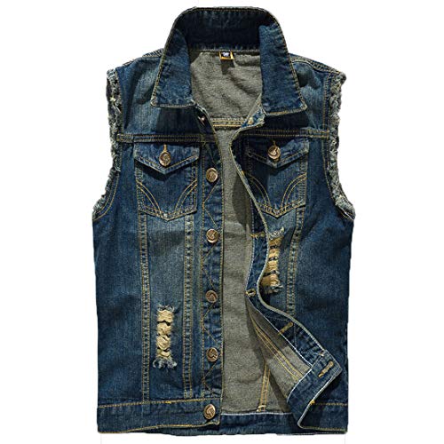 mens denim sleeveless jacket