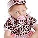 SanyDoll Reborn Baby Doll Soft Silicone 22inch 55cm Magnetic Lovely Lifelike Cute Lovely Baby Cute Leopard Baby Blue Eyes