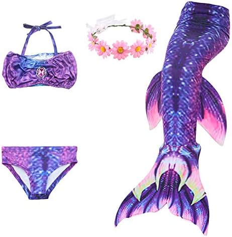 Fishkidtail 2019 Mermaid Costume for Girls Bathing Swimsuit Swimwear Princess Sea-Maid Bikini Set(No Monofin)