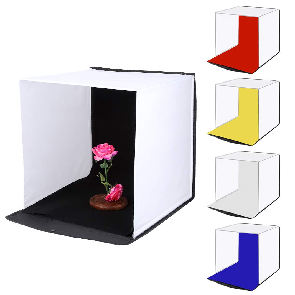 Oumij1 Photo Light Box, Photo Light Box, 40cm Portable Lighting Tent Box Photo Studio Photo Accessories with 5 Backgrounds